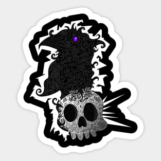 Crow And Skull Sticker